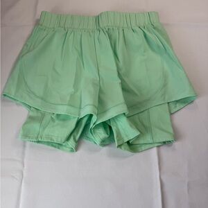 Mint Green Athletic Shorts with Elastic Waistband